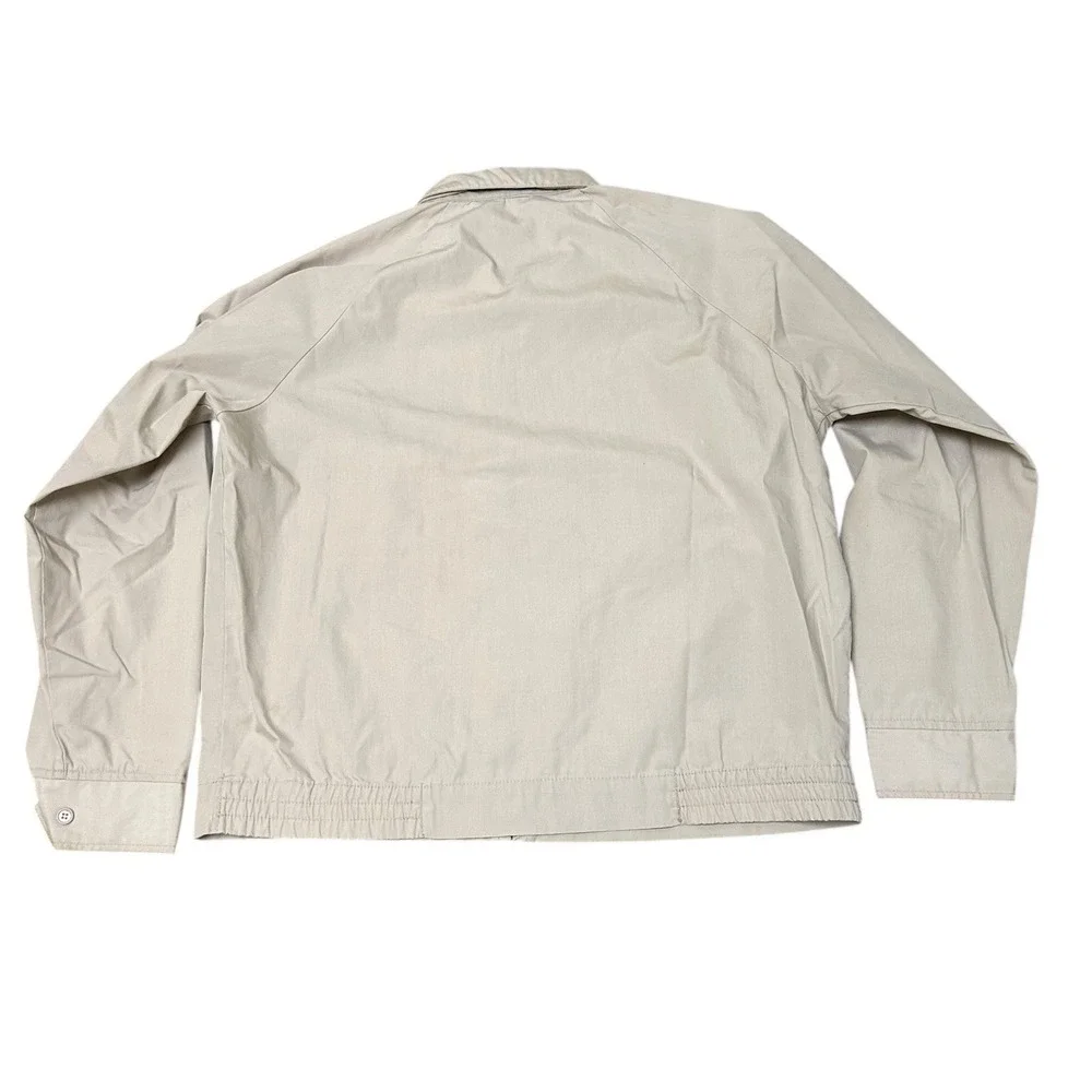 SEARS Jacket Men's L Perma-Prest Beige Windbreaker Full Zip True‎ Vintage